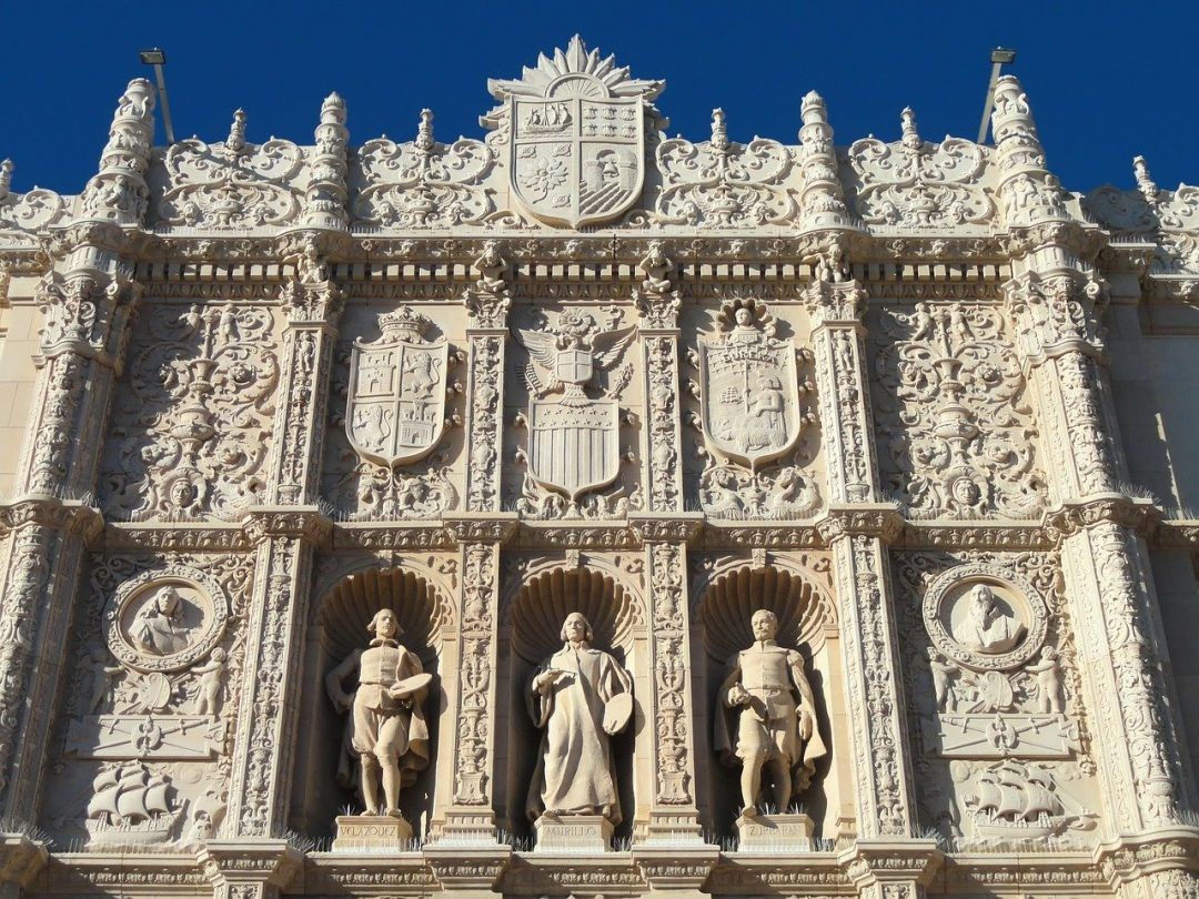 An intricately-carved stone facade of the Museum of Art.
