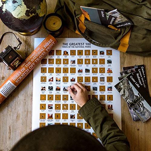 The Greatest 100 Hikes of the National Parks Scratch Off Map