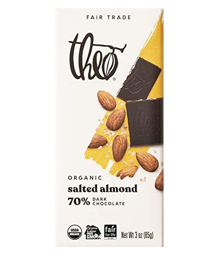 Theo Chocolate Salted Almond Organic Dark Chocolate Bar