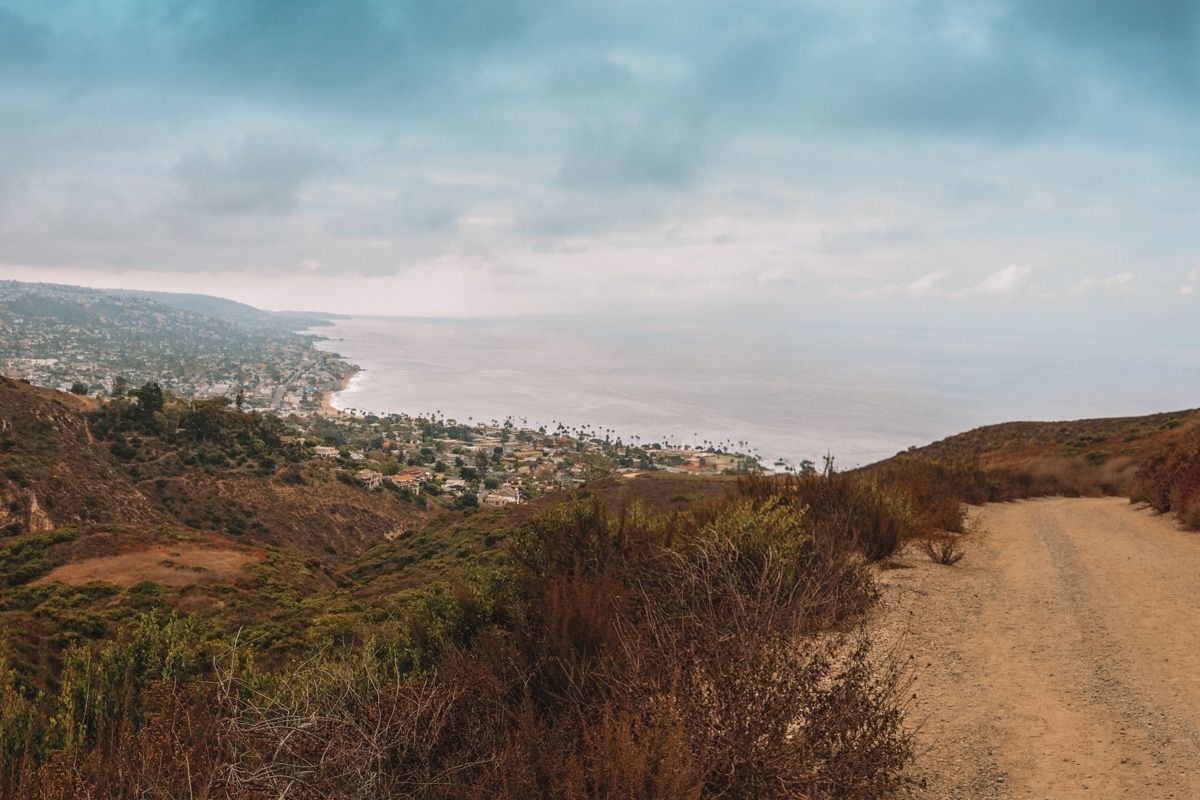 A view of the beachside community and the ocean from a hilltop in Laguna Coast Wilderness Park.