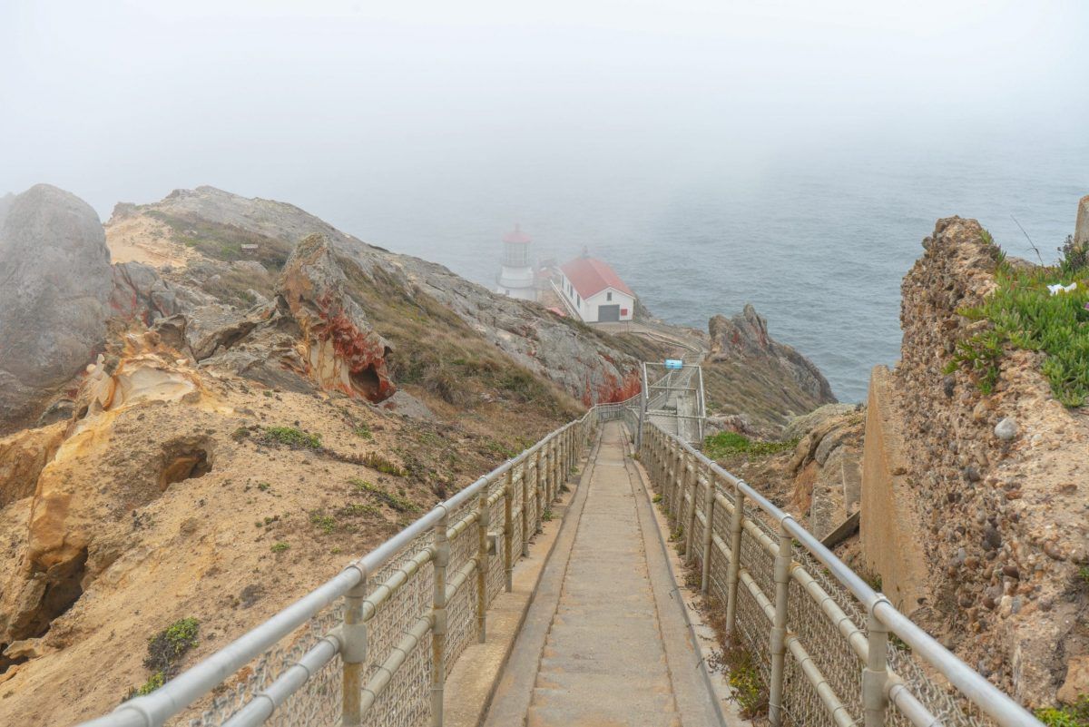 Point Reyes Lighthouse on a foggy day