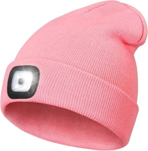Pink LED Beanie with a light product image.