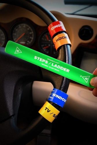 Multi-color RVminders on a steering wheel.