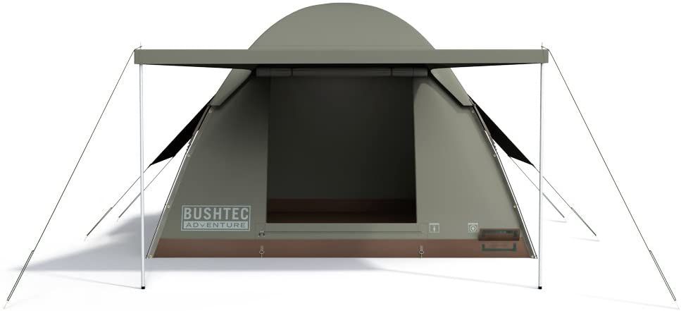 Best Canvas Tent for High Wind Bushtec Alpha Kilo 400 Canvas 6 Person Bow Tent