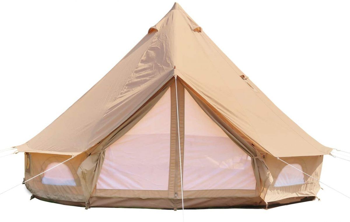 Best Canvas Tent with Stove Jack DANCHEL Cotton Bell Tent with Two Stove Jackets