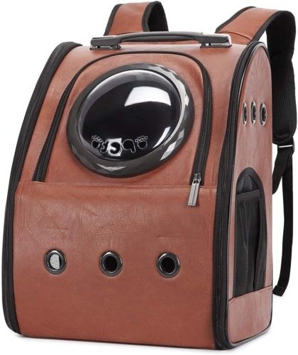 Product image for Texsens bubble backpack pet carrier for small dogs.