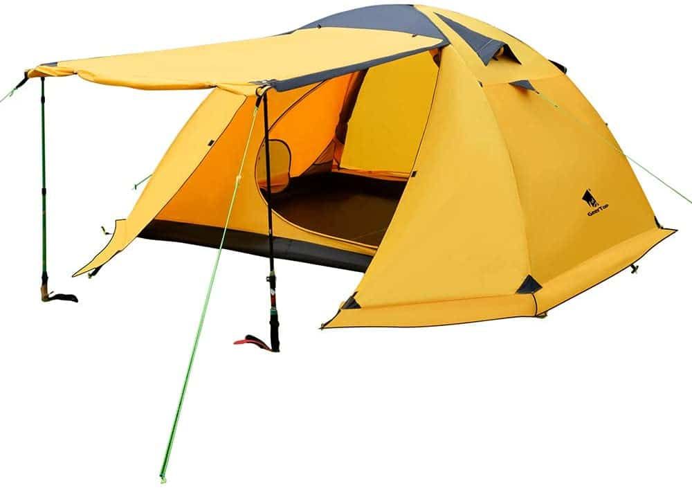 Product image for the GEERTOP Camping Tent 4 Person in yellow.