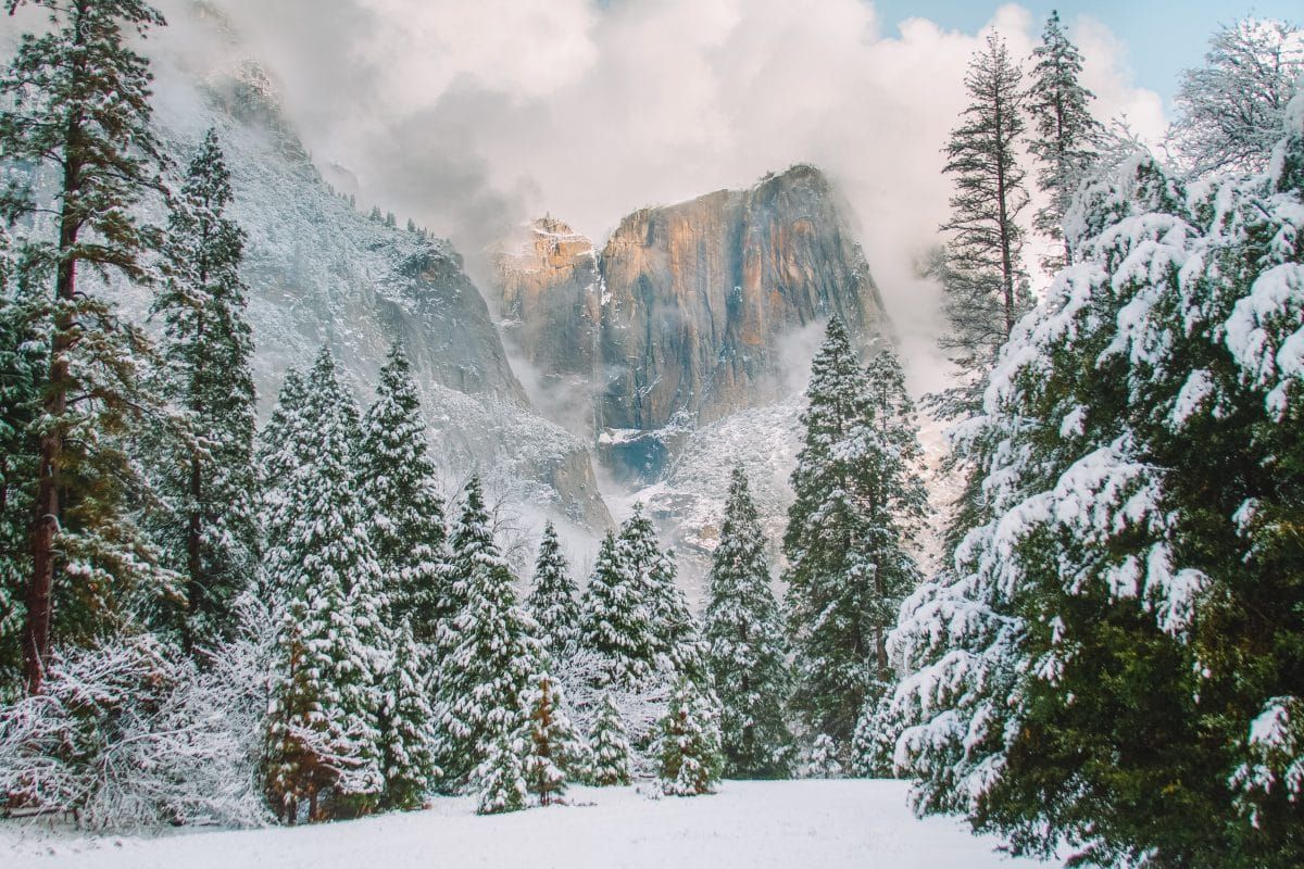 Yosemite national park in winter