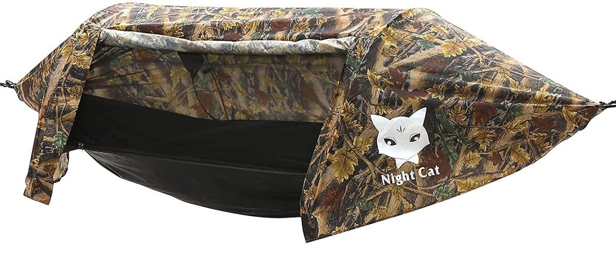 Night Cat Camping Hammock Tent with Mosquito Net and Rain Fly