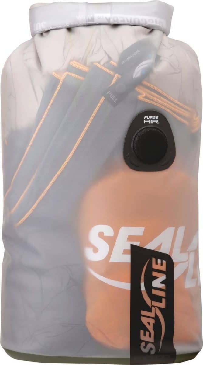 Product photo for the SealLine Discovery View Dry Bag in translucent white.