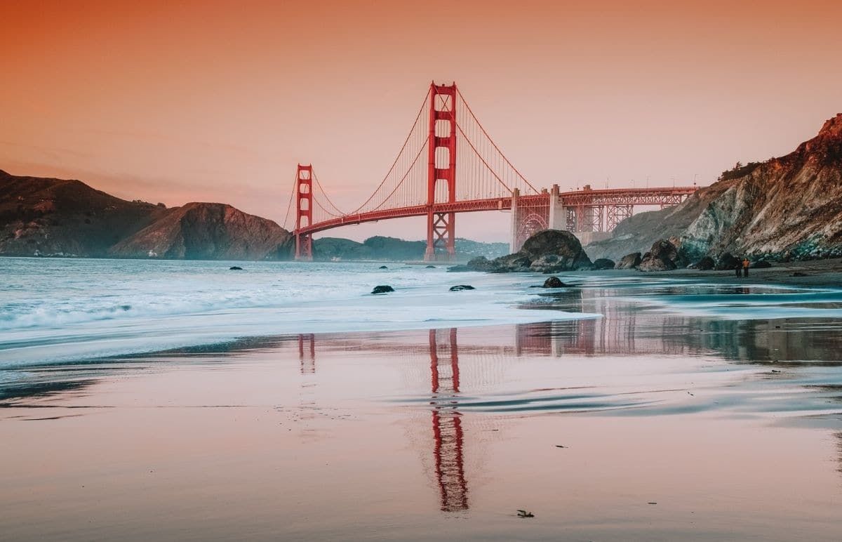 Marshalls Beach with the Golden Gate Bridge backdrop