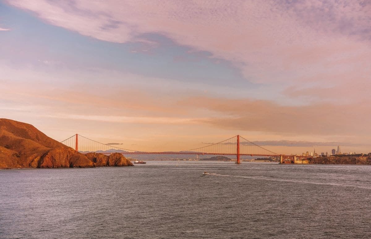 Golden Gate Bridge view at Point Bonita Lighthouse