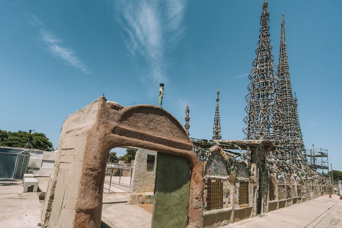 The unique sculptures at Watts Towers Arts Center.
