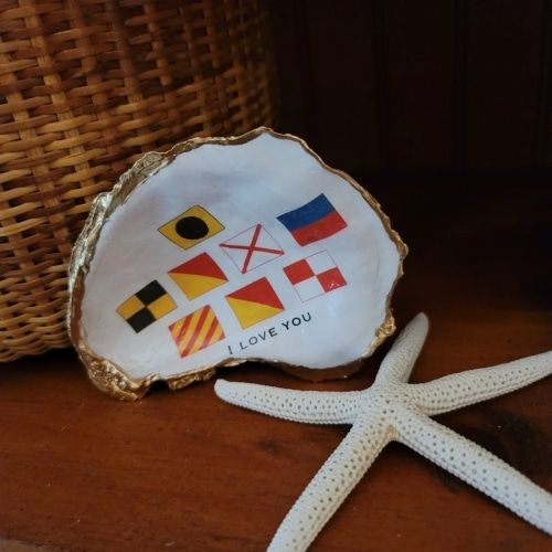 “i love you” nautical flag decor