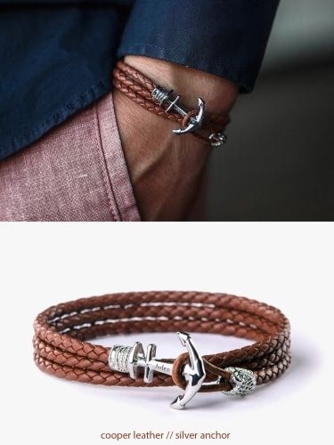 nautical leather bracelet