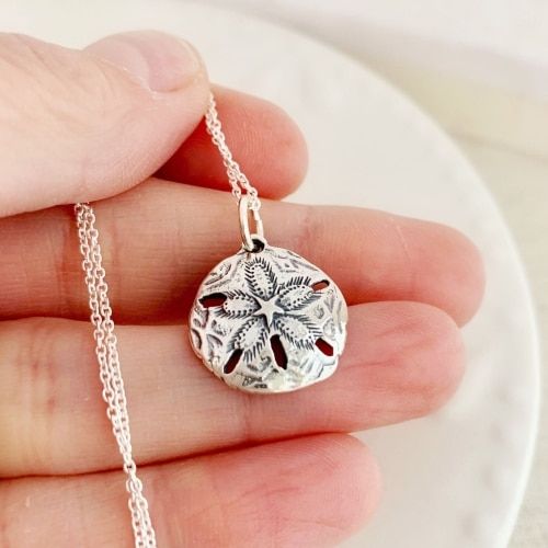 silver sand dollar necklace