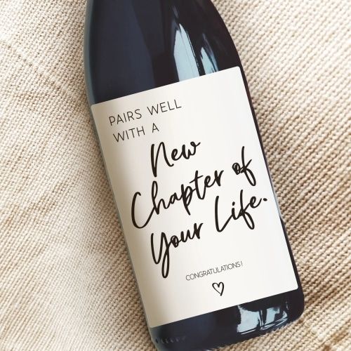 Custom label wine bottle with personalized message.