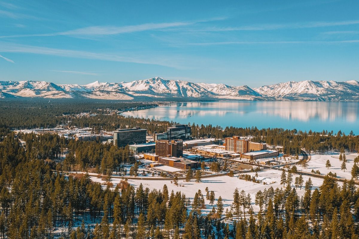 Casinos at South Lake Tahoe during the winter