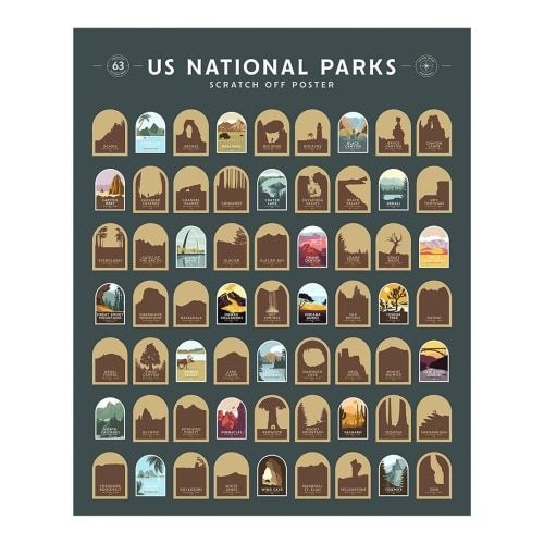 National Parks Scratch Off Poster Gift