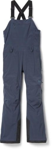 Outdoor Research x Arcade Belts Carbide Bib Snow Pants in blue.