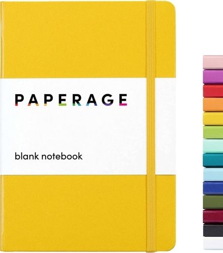 Paperage yellow blank journal notebook .