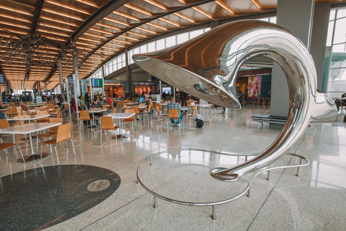 Terminal B seating area at Sacramento International Airport