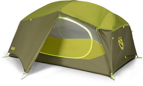 Product image for the NEMO Aurora 2P Tent with Footprint in green.