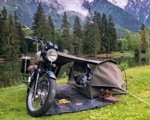 Product photo for the Wingman of the Road Goose Canvas Motorcycle Tent.