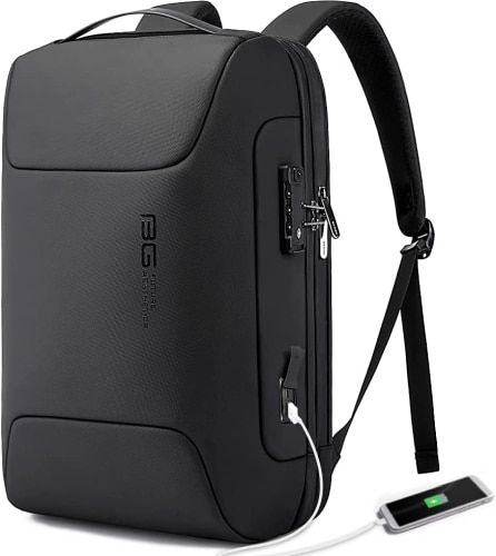 Product photo for the BANGE Anti Theft Business Laptop Backpack in black.