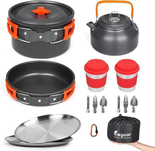 Product image for the Bisgear Camping Cookware Kettle Mess Kit.