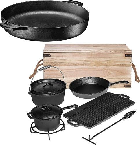 Product image for the Bruntmore Pre-Seasoned Cast Iron Cooking Set.