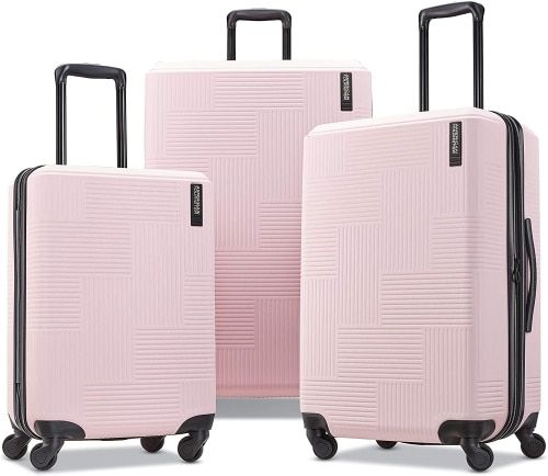 Product image for the American Tourister Stratum XLT Expandable Hardside Luggage in light pink.