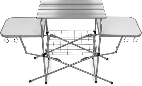Product image for the Camco Olympian Deluxe Portable Grill Table.
