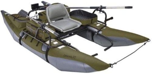 Product photo for the Colorado XT Pontoon Boat in army green.