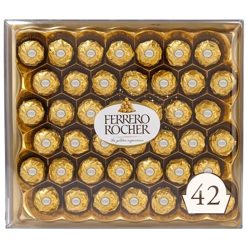Product image for the Ferrero Rocher Premium Gourmet Hazelnut Milk Chocolates.