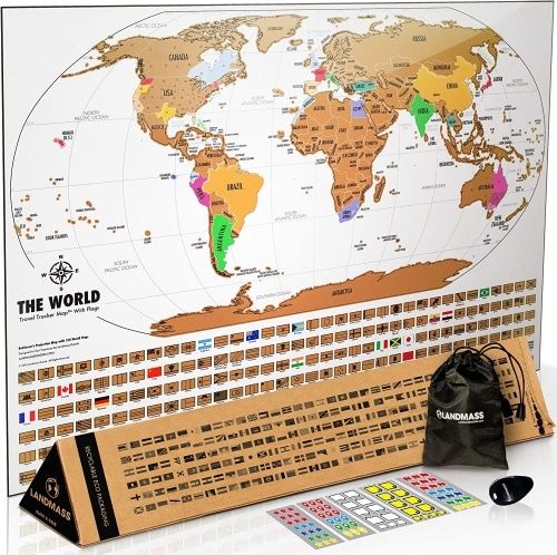 Product image for the Landmass Scratch Off World Map.