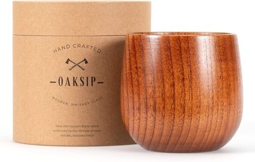 Product photo for Oaksip The Original Wooden Bourbon Drinking Glass.