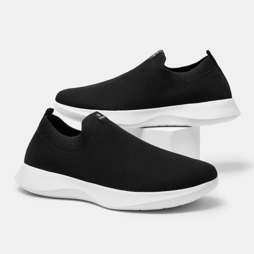 Product image for the Vivaia Waterproof Slip-On Sneakers in black.