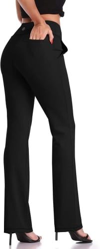 Product image for the Bootcut Yoga Pant in black.