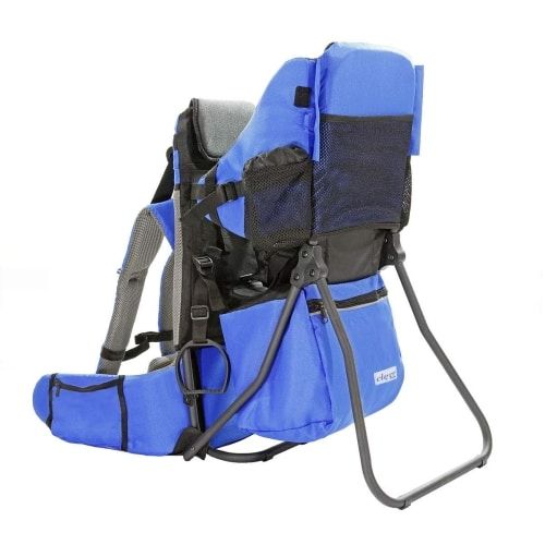 Product image for the ClevrPlus Cross Country Baby Backpack in blue.