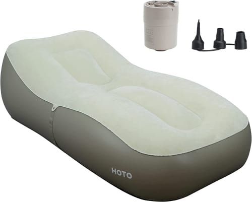 Product image for the HOTO Inflatable Lounger in white and grey.