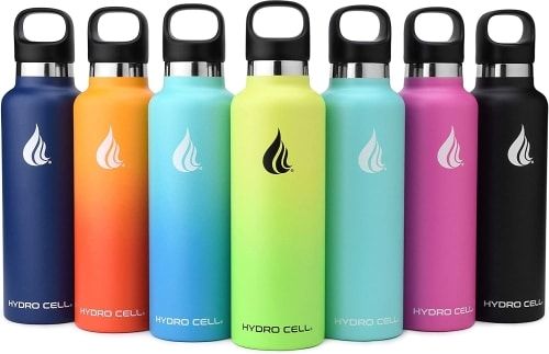 Product photo for the Hydro Cell water bottle in a full range of colors.