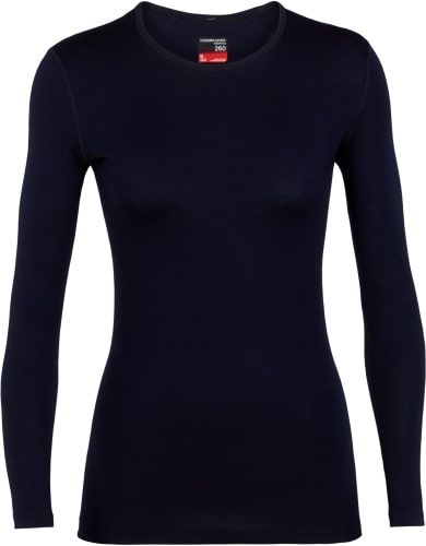 Product image for the Icebreaker 260 Tech Long-Sleeve Crew Base Layer in black.
