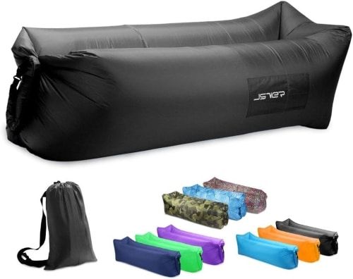 Product image for the JSVER Inflatable Lounger in black.