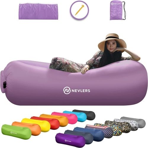 Product image for the Nevlers Inflatable Lounger in light purple.
