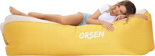 Product image for the Orsen Inflatable Lounger in yellow.