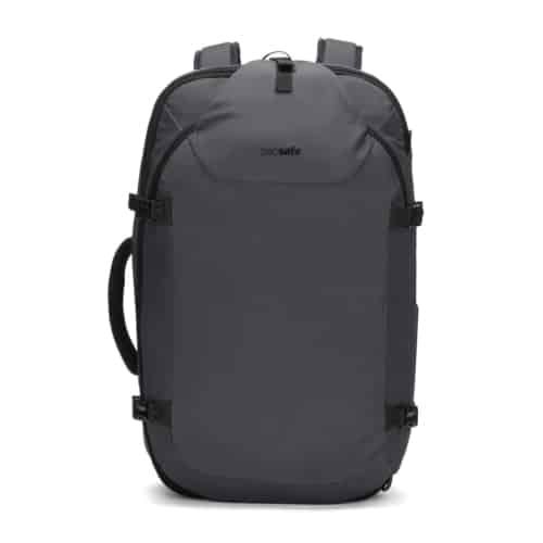 Product photo for the Pacsafe Venture Safe Backpack in dark grey.