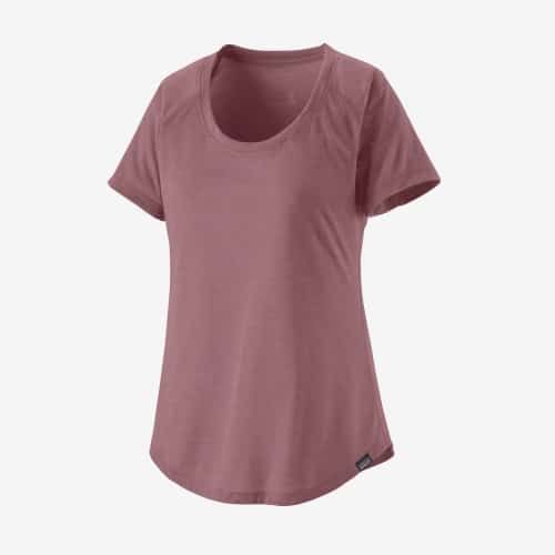 Product image for the Patagonia Women's Capilene Cool Trail Shirt in light burgundy.