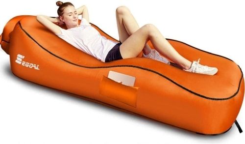 Product image for the Segoal Inflatable Lounger in orange.