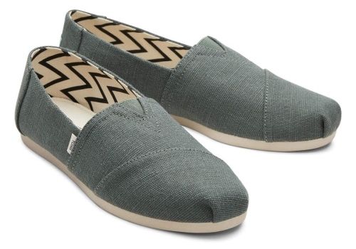 Product image for the Toms Alpargata Eco Heritage Canvas shoes in grey.